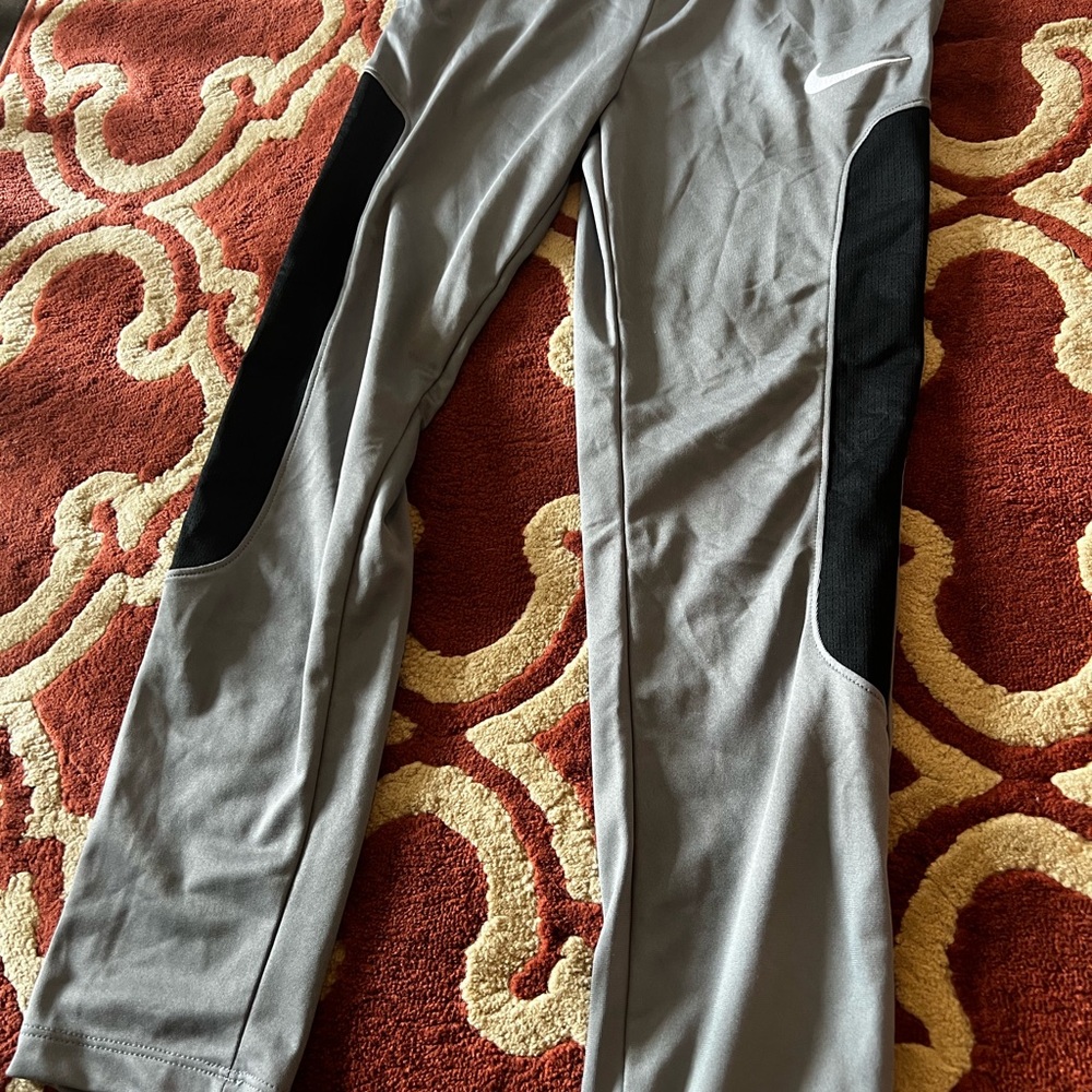Kids Nike Gray Joggers with Black Panels